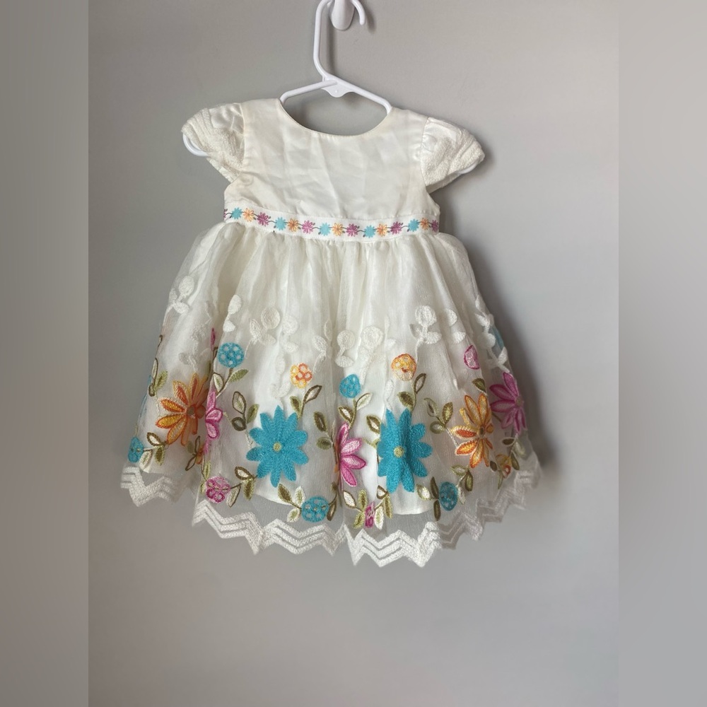 Blueberi Boulevard Cream Baby Dress